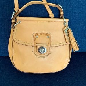Tan Coach purse